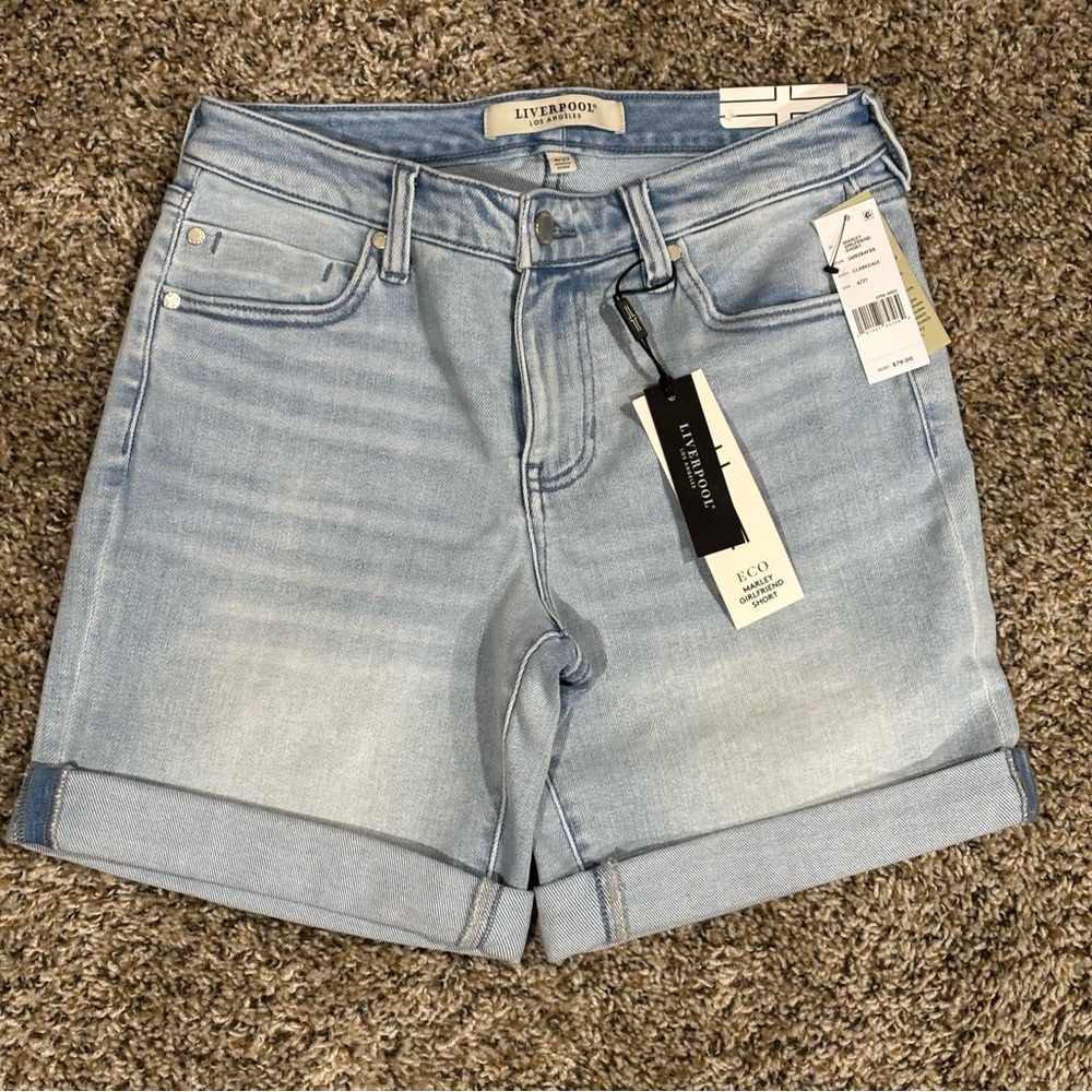 Liverpool Light Blue Denim Jean Shorts